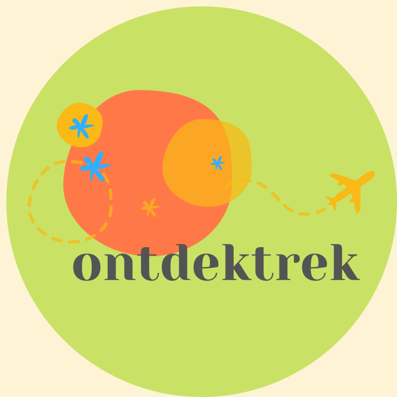 Groene cirkel met een sinasappel oranje sinasappel er in en een vliegtuig