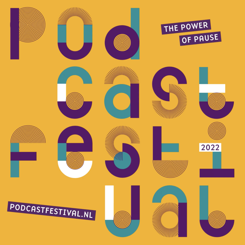 Artwork van het podcastfestival 2022